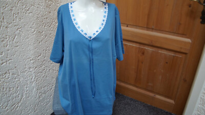 #T-Shirt m. Batist, Gr. 54, #jeansblau, #Meine Größe - hochwertig