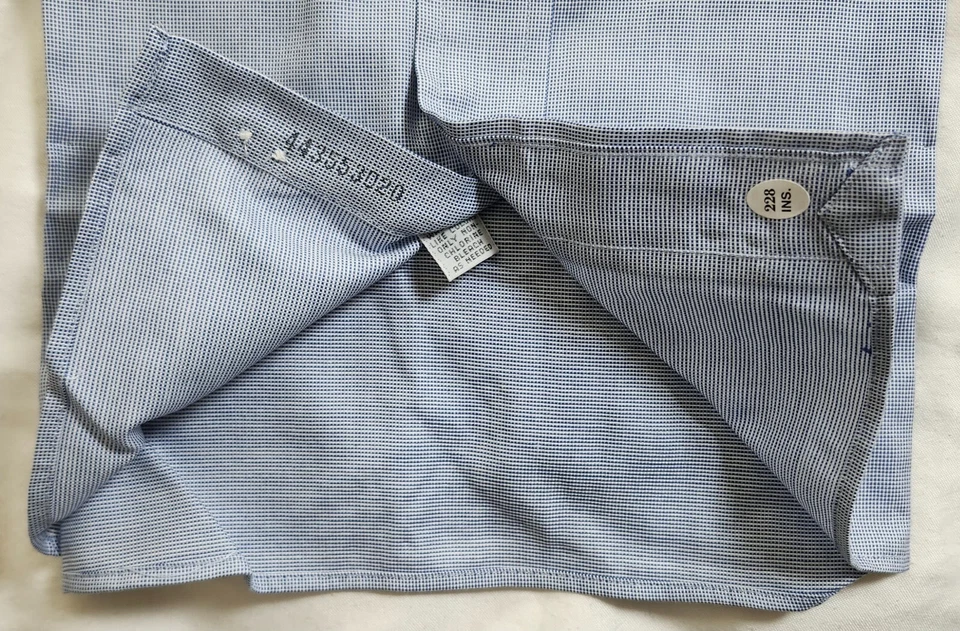 Camisa de vestir Hart Schaffner Marx para hombre azul abotonada talla 15,5/33 manga larga Foto 3 de 4