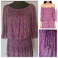 Tigerlily Gypsy Indian Fushia Purple Majenta Womens Mini Dress Size 10 👇check