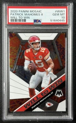 PATRICK MAHOMES II PSA 10 2020 PANINI MOSAIC FOOTBALL #WW1 WILL TO WIN 0445