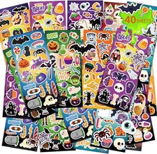 40 Sheets Cute Halloween Stickers, 800 Stickers, Halloween Crafts Games for K