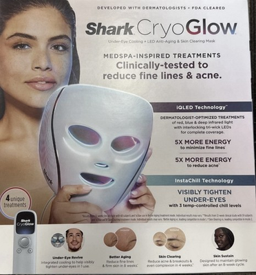 #ad Shark CryoGlow Under Eye Cooling LED Anti Aging amp; Skin Clearing Face Mask USED $225.00