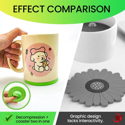 Rotierende Dekompressionsuntersetzer Creative Fidget Untersetzer Cool Gadget Füller