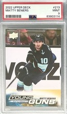 Matty Beniers Rookie 2022-23 Upper Deck Young Guns RC #213 PSA 9 Seattle Kraken