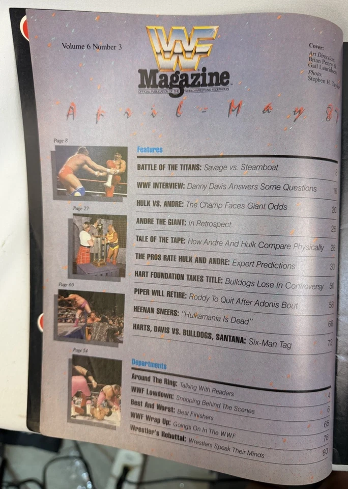 Журнал WWF апрель май 1987 Халк Хоган Андре Giant Wrestlemania III WAIT NWA WWE - Изображение 2 из 4