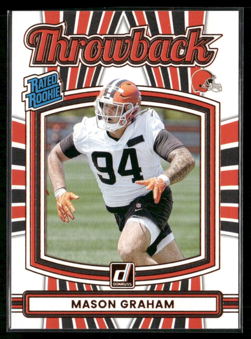 2025 Donruss #40 Mason Graham Rated Rookies Throwback Cleveland Browns