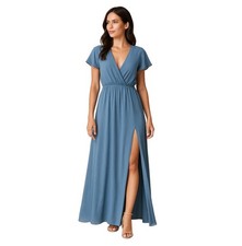 NWT Lulus Blue Maxi Dress Size Medium Side Slit Lined Formal Dress