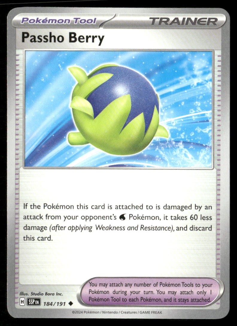 Passho Berry Surging Sparks 184/191 Uncommon Pokemon Near Mint
