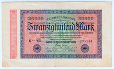 1923 Germany 20000 Mark 235144 Reichsbanknote Paper Money Banknotes