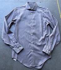 Calvin Klein Men Slim Fit Performance Non Iron Dress Shirt Smoke Gray 14.5 32/33