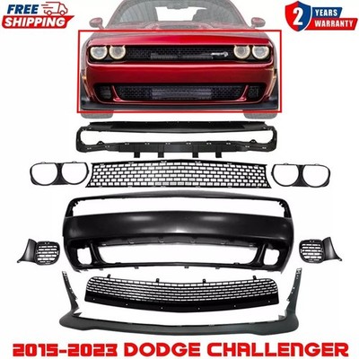 For 2015-2023 Dodge Challenger Hellcat Style Front Bumper Cover & Grille & Lip