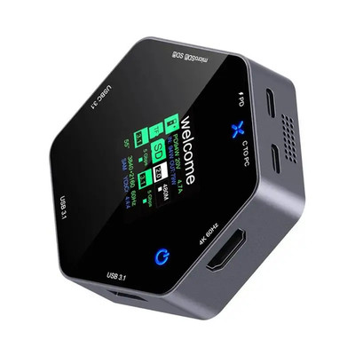 USB HUB Dockingstation Typ-C Smart Display 4K 60 HDTV 8 in 1 Multi Port Hub Sp