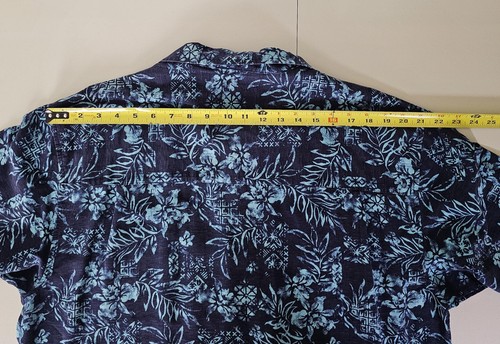 Caribbean Joe Shirt Mens XL Blue Silk Floral Hawaiian Button Up Camp Tropical - Picture 12 of 18