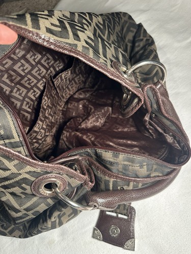 Borsa a tracolla Fendi marrone Zucca tela logo tracolla pelle LEGGERE DESCRIZIONE - Foto 12 di 21