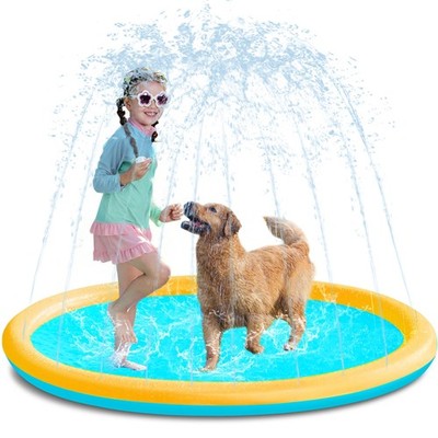 60'' Non-Slip Splash Pad Sprinkler - Outdoor Water Play Toys Backyard Fountain...