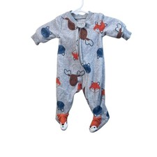 Carter's Gray  Animal Print Footie Pajamas