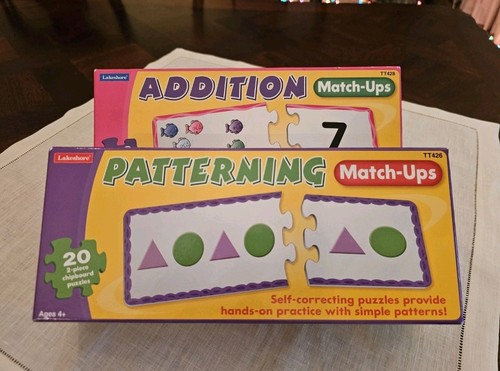 Lakeshore Learning Match-Ups Puzzle Set- Lot Of 2- Patterning & Addition Sets