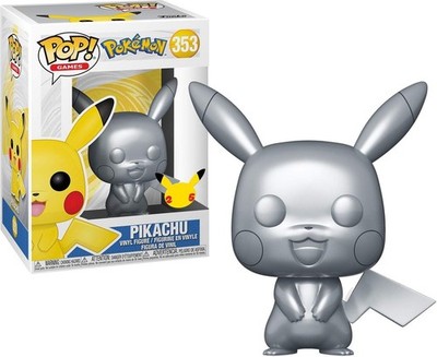 Funko Pop Pokemon Pikachu #353 Silver 25th Anniversary Exclusive Vinyl Figure
