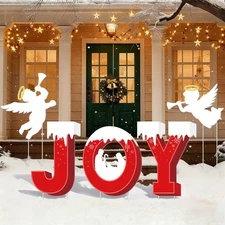 5 Pcs Large Outdoor Christmas Decorations -Joy Nativity Sets for Christmas Ou