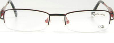 OGI Evolution 3052B Metall Brillengestell Schwarz Rot Halb-Rand 48-18-140 Neu