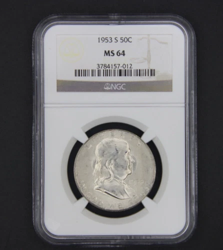 1953 S Franklin Half Dollar MS64, NGC, *SHIPS FREE*