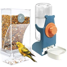 No Mess Bird Feeders with Water Dispenser Automatic Transparent Acrylic Food ...