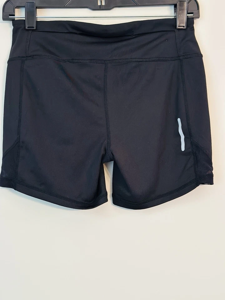 Pantalones Cortos Reebok Mujer S Negro Blanco Jugar Seco Elástico Atlético Correr Entrenamiento Gimnasio Foto 2 de 2