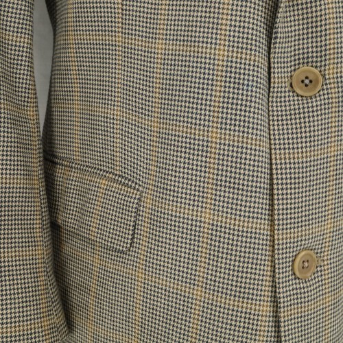 Tommy Hilfiger Sport Coat Mens 46R Silk Wool Beige Plaid Jacket Lined One Vent - Picture 6 of 17