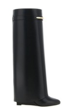 GIVENCHY Shark Pinch Black Leather 95mm Heel ...