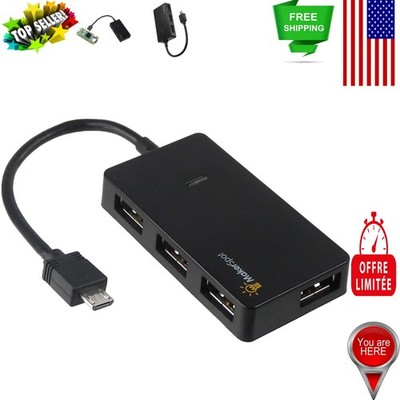 Versatile USB OTG Hub for Raspberry Pi Zero & Android | 4 High-Speed Ports