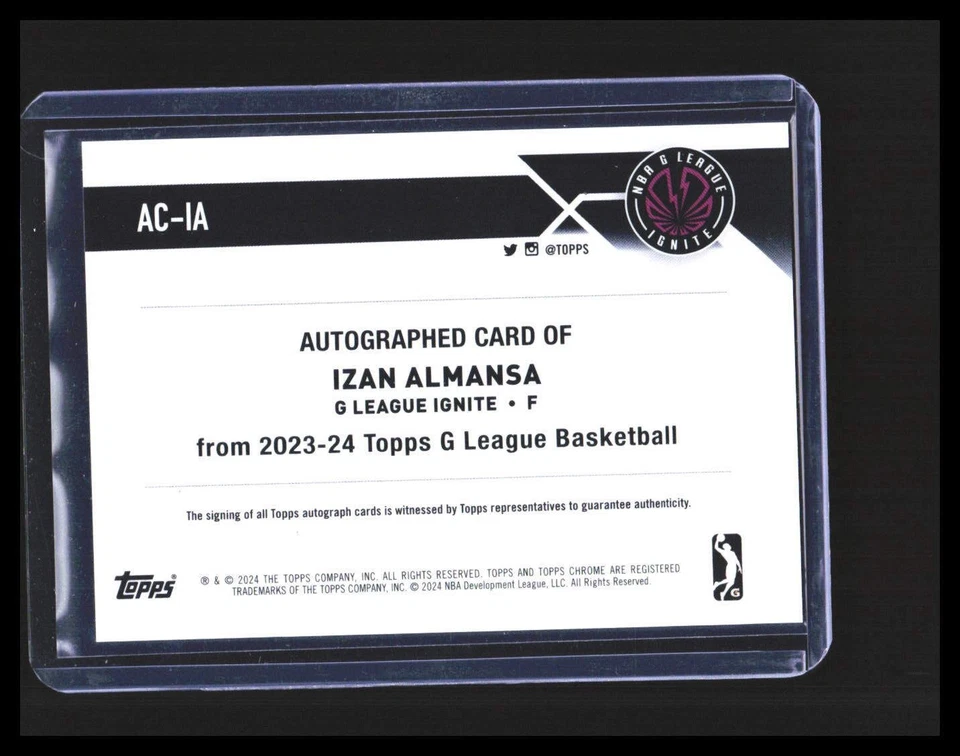 2023-24 Izan Almansa Auto - Topps Chrome #AC-IA Green Refractor /99 G-League - Image 2 of 3