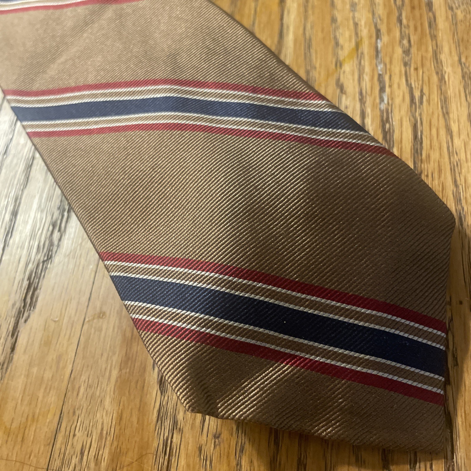 Vintage EUC Briar Repp Silk Tie Regimental Stripe USA Made Necktie