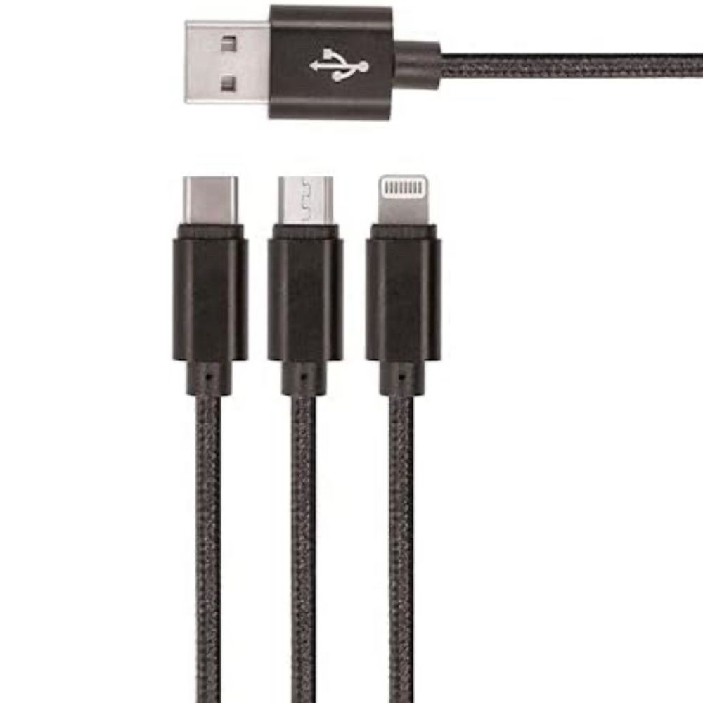 Тип подключения USB-C 3 в 1 Micro USB 1 м2 Ladekabel Datenkabel Handy Schwarz