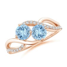 Aquamarine Gemstone 925 Sterling Silver Solitaire with Accents Ring Jewelry