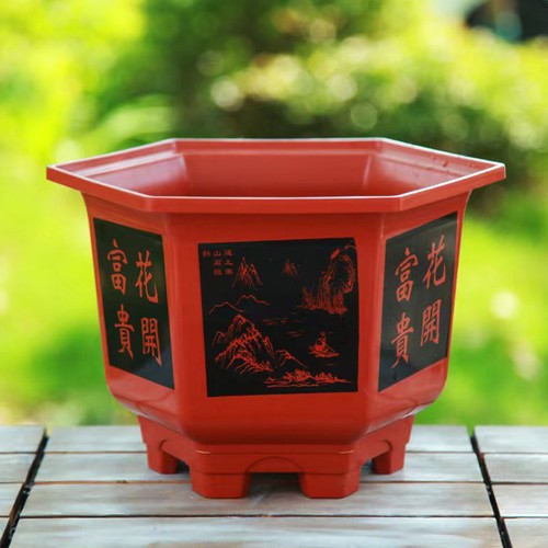Resin Potted Bonsai Plastic Hydroponic Planter Durable Hexagonal Pot - Picture 11 of 16