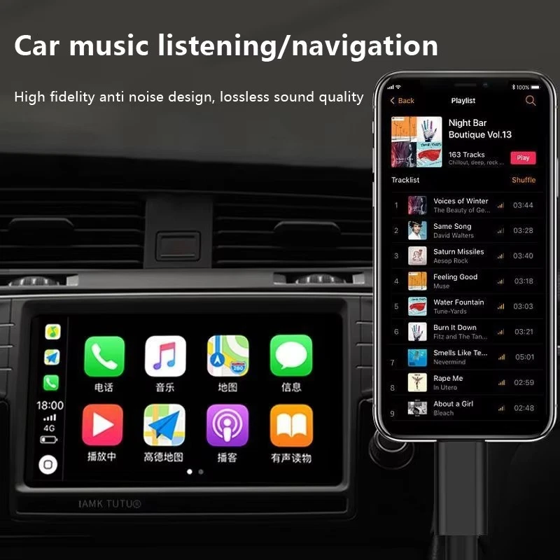 Lote de Adaptador de Audio Música Auxiliar Cable Tipo-C Tipo-C Macho a Cable de 3.5mm Coche AUX Foto 3 de 4