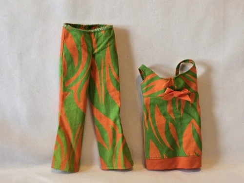 Vintage 1971 Mattel Barbie #3402 Two Way Tiger Top and Pants Set