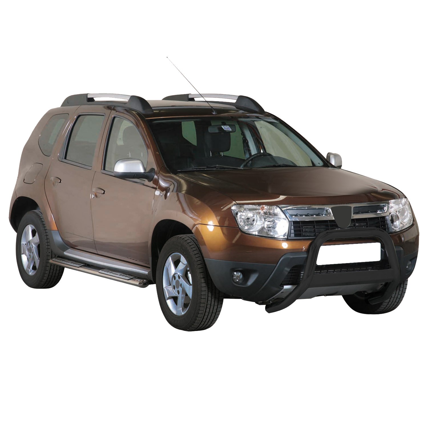 Pare-buffle noir 63mm en acier robuste pour Dacia Duster 2010-2017