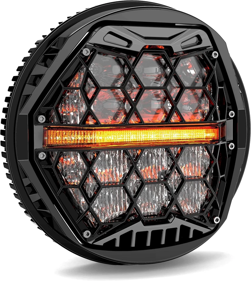 Conjunto de faros LED ámbar DRL para Harley Sportster XL883 XL1200 5,75 pulgadas Foto 2 de 4