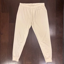 L.L. Bean Women's Simple Soft Base Layer Pants Joggers Large Ivory Outdoors EUC