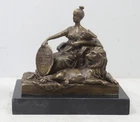 Swedish Bronze Sculpture Statue of Mother Svea with a Lion & Shield