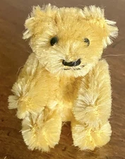 Rare Schuco 1930's Miniature Tiny Piccolo Bear mohair  Yellow Gold 2”