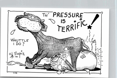 #ad #ad Hal Empie Cartoon Horse quot;Th#x27; Pressure Is Terrificquot; Postcard $2.99
