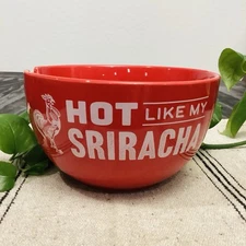 Ramen Noodle Bowl  "Hot Like My Sriracha." Chopstick Bowl Red