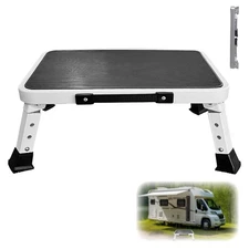 RV Step Stool Foldable Adjustable Metal Platform with Non Slip Feet 500LB Cap...