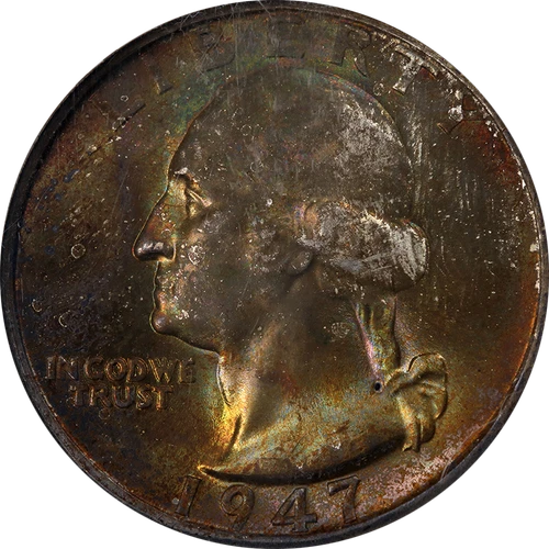 1947-S Washington Quarter NGC MS66 Nice Eye Appeal Nice Strike - Toning