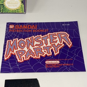 Nintendo NES Bandai MONSTER PARTY 1989 CIB tested Works