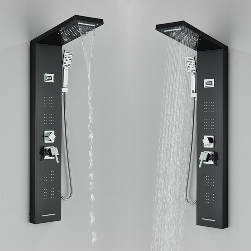 LED Moderna Panel de Ducha Acero Inoxidable Columna de Hidromasaje Para Baño - Imagen 48 de 140