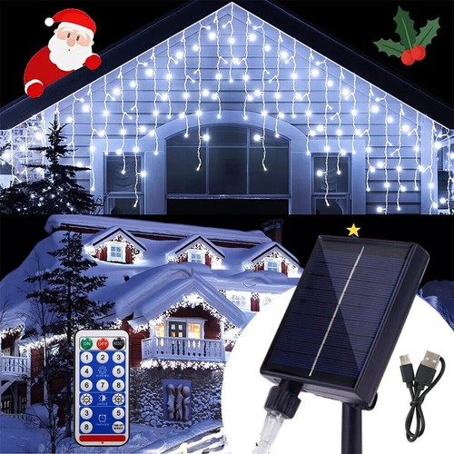 96/216 LEDs Curtain Icicle Lights Wedding Party LED Fairy Christmas Outdoor US - Picture 25 of 28