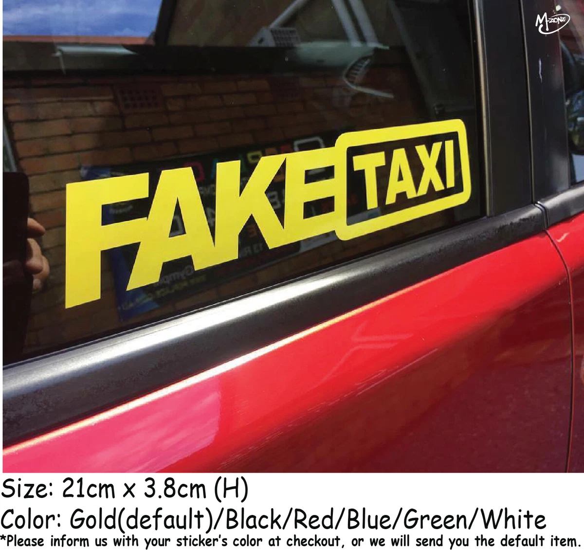 FAKE TAXI Stickers Refelctive Funny Car STICKERS Best DECALS GIFTS